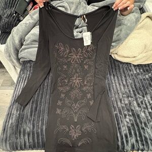 Elegant Black Embroidered Dress
